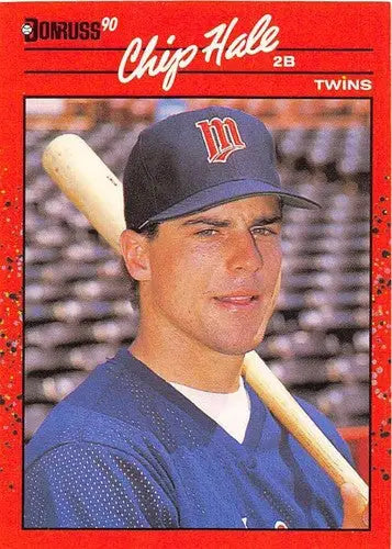 Chip Hale rookie Twins baseball card with original gloss from 1990 Donruss series