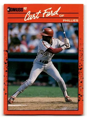 1990 Donruss #694 Curt Ford Philadelphia Phillies Baseball Cards EX/ ID:56226 - Baseball Card Single