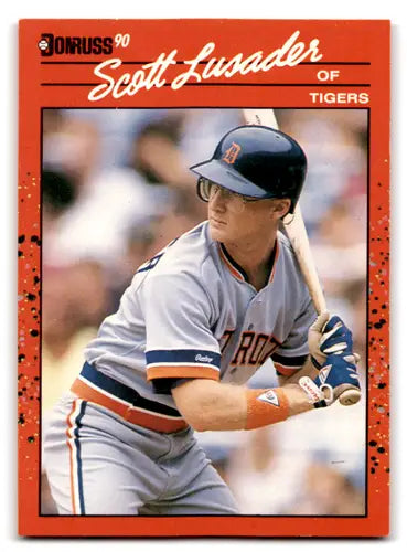 Original gloss 1990 Donruss Scott Lusader NM-MT Tigers baseball card image