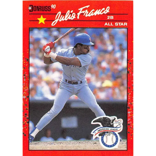 1990 Donruss #701b Julio Franco AS VG-EX Texas Rangers Baseball Card - Baseball Card Single