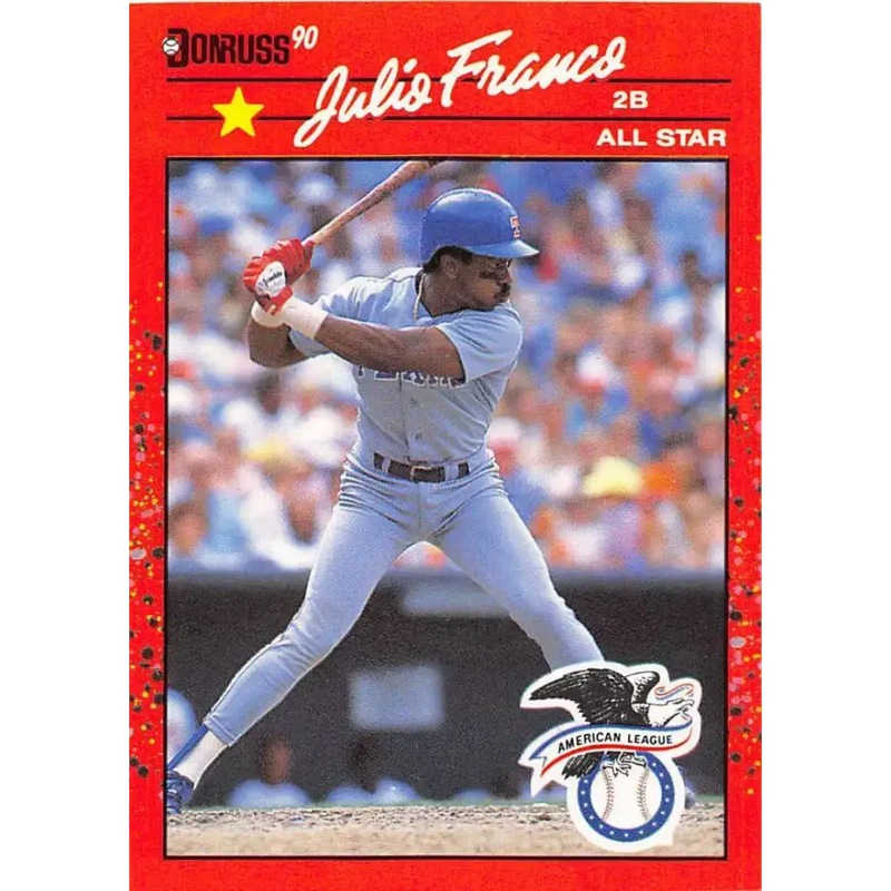 1990 Donruss #701b Julio Franco AS VG-EX Texas Rangers Baseball Card - Baseball Card Single