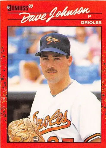 Original gloss Dave Johnson rookie Orioles baseball card from 1990 Donruss #702