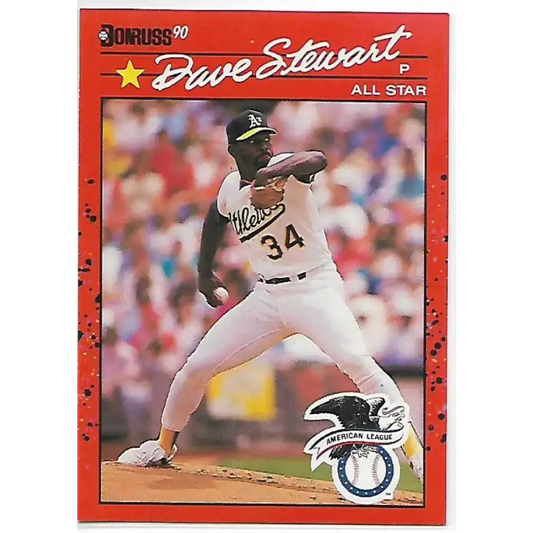1990 Donruss #703b Dave Stewart COR AS VG-EX Oakland Athletics Baseball Card - Baseball Card Single