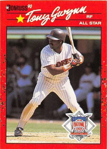Original gloss Tony Gwynn baseball card from 1990 Donruss #705 Padres NM-MT
