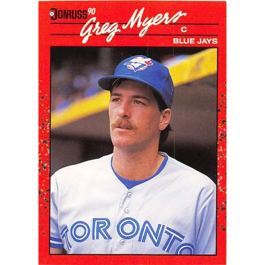 1990 Donruss #706 Greg Myers VG-EX Toronto Blue Jays Baseball Card - Baseball Card Single