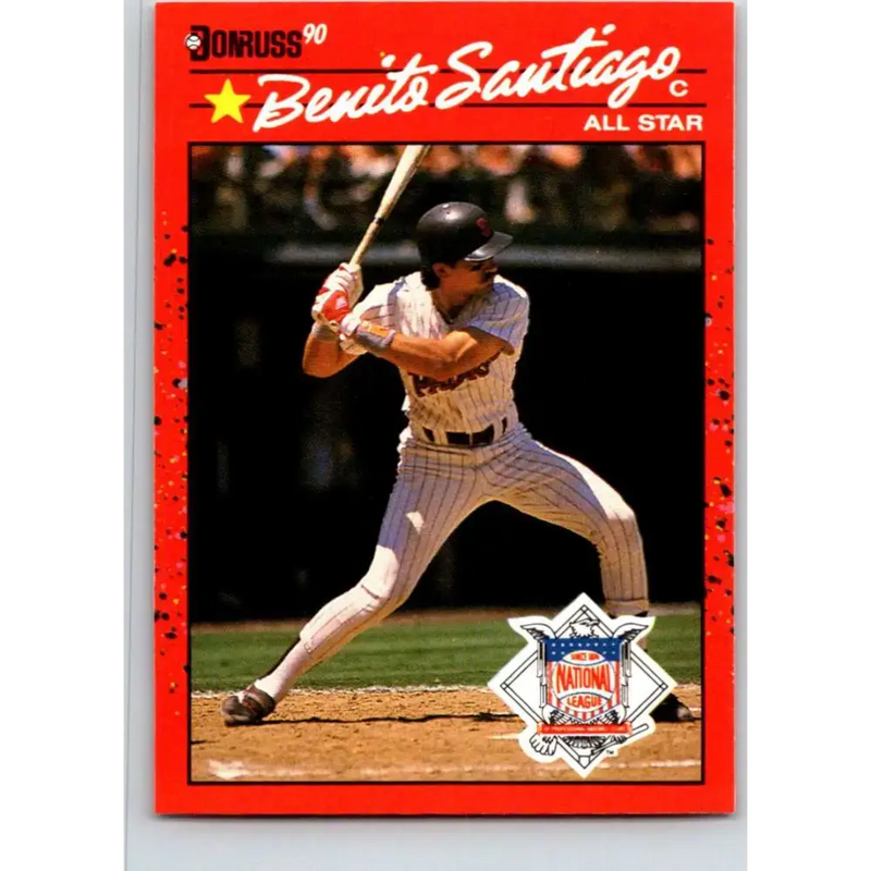 1990 Donruss #708a Benito Santiago AS VG-EX San Diego Padres Baseball Card - Baseball Card Single