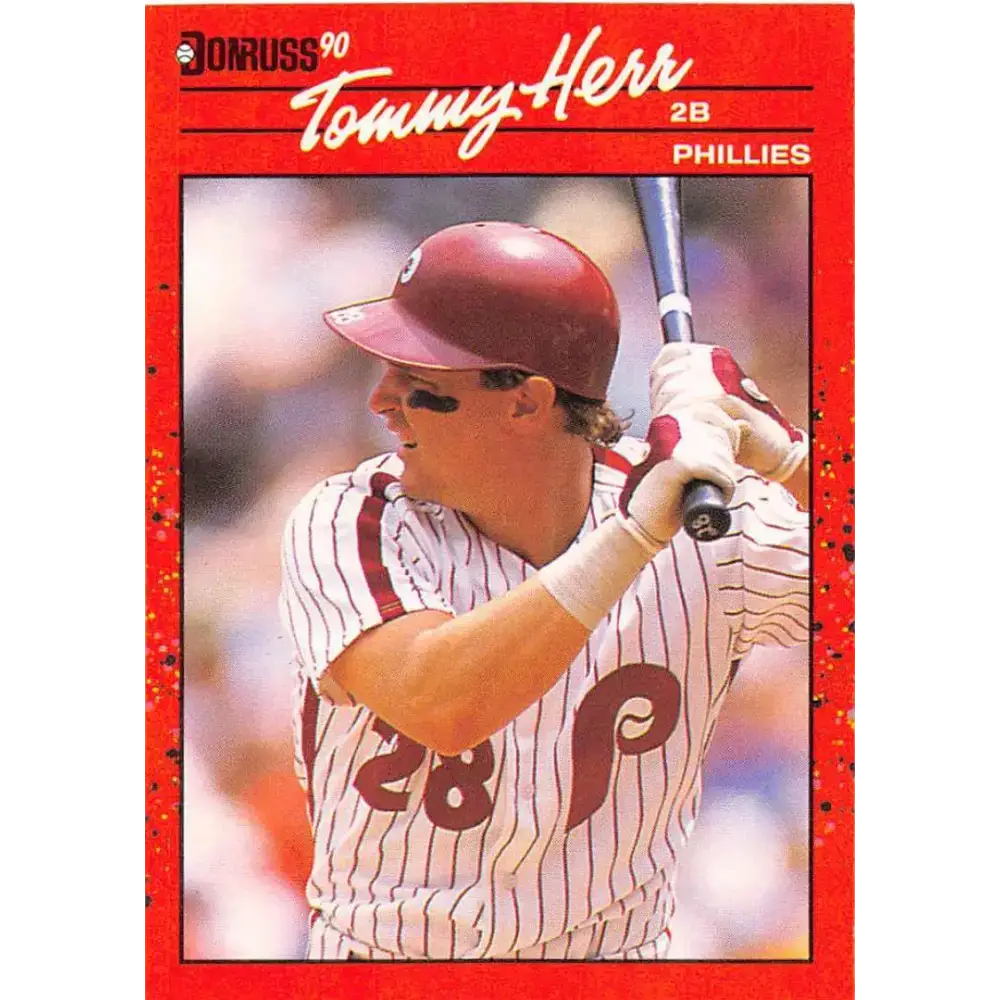 1990 Donruss #75 Tom Herr VG-EX Philadelphia Phillies Baseball Card - Baseball Card Single