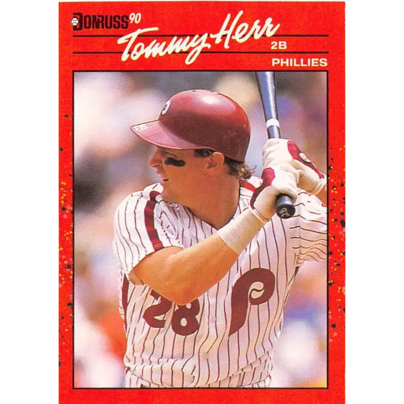 1990 Donruss #75 Tom Herr VG-EX Philadelphia Phillies Baseball Card - Baseball Card Single