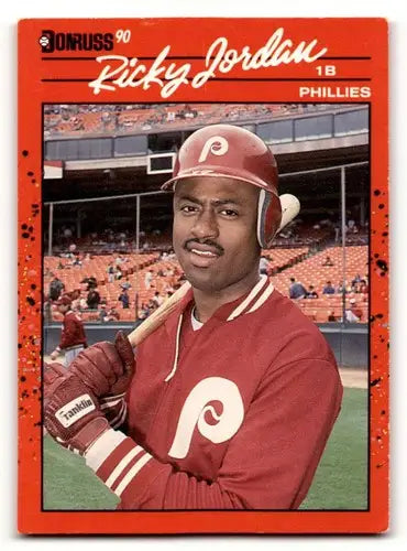 1990 Donruss #76 Ricky Jordan Philadelphia Phillies Baseball Cards E ID:56220 - Baseball Card Single