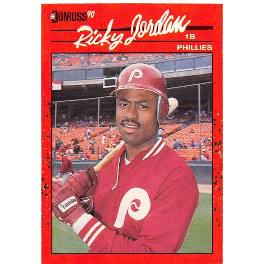 1990 Donruss #76 Ricky Jordan VG-EX Philadelphia Phillies Baseball Card - Baseball Card Single