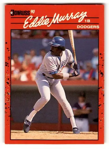Original gloss Eddie Murray baseball card showing Eddie Murray Los Angeles Dodgers player