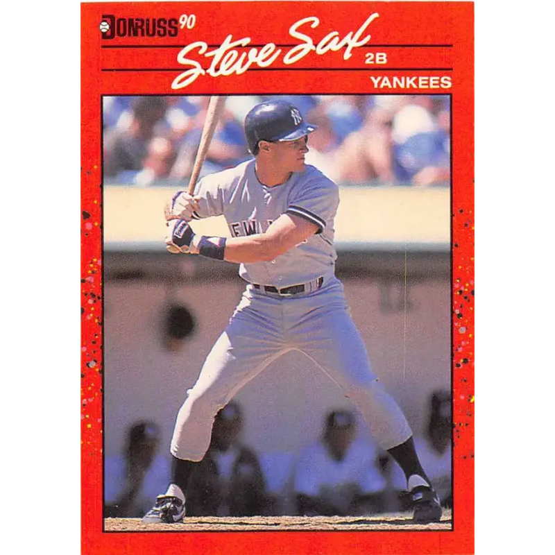 1990 Donruss #78 Steve Sax VG-EX New York Yankees Baseball Card - Baseball Card Single