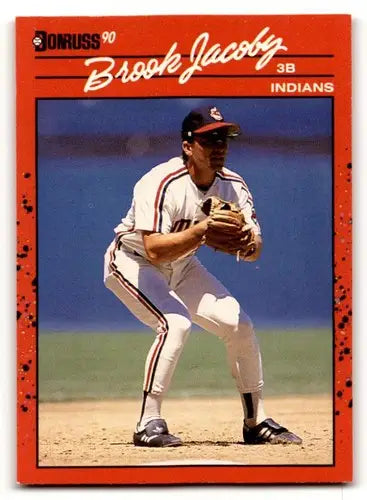 Brook Jacoby Cleveland baseball card from 1990 Donruss series, EX/NM condition