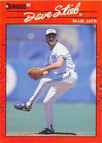 Original gloss of 1990 Donruss Dave Stieb baseball card featuring Blue Jays, perfect for collectibles