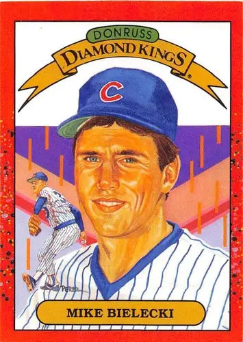 Mike Bielecki baseball card with original gloss from 1990 Donruss Cubs DK NM-MT