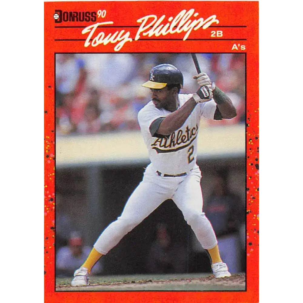 1990 Donruss #91 Tony Phillips VG-EX Oakland Athletics Baseball Card - Baseball Card Single