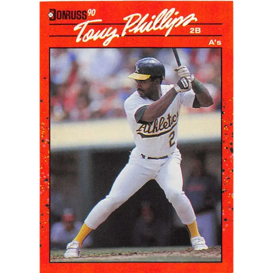 1990 Donruss #91 Tony Phillips VG-EX Oakland Athletics Baseball Card - Baseball Card Single