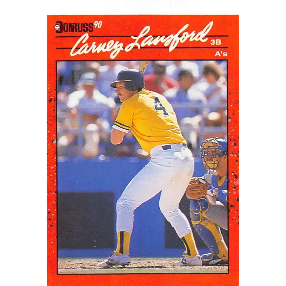 1990 Donruss #95 Carney Lansford VG-EX Oakland Athletics Baseball Card - Baseball Card Single