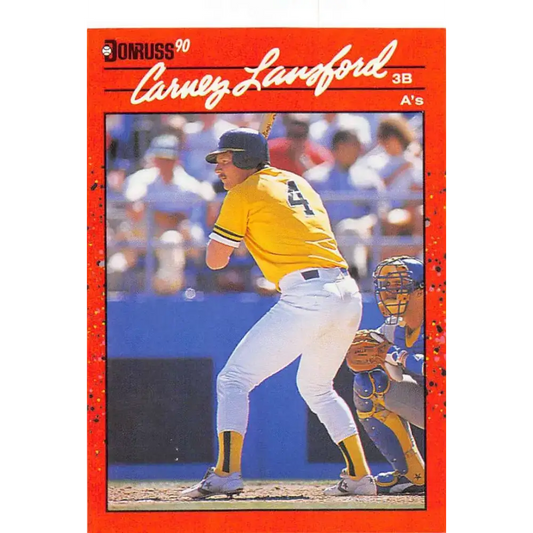 1990 Donruss #95 Carney Lansford VG-EX Oakland Athletics Baseball Card - Baseball Card Single