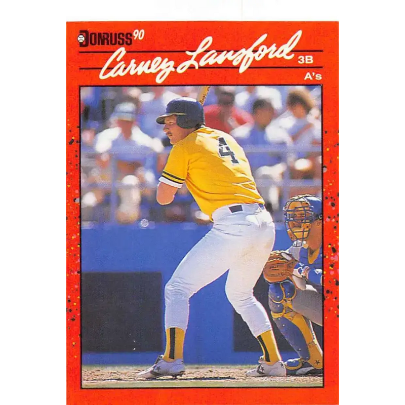 1990 Donruss #95 Carney Lansford VG-EX Oakland Athletics Baseball Card - Baseball Card Single