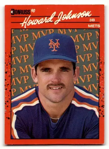 Original gloss Howard Johnson Mets baseball card from 1990 Donruss #BC-2