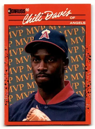 Original gloss Chili Davis baseball card featuring California Angels player from 1990 Donruss