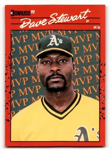 Original gloss Dave Stewart Oakland Baseball Card from 1990 Donruss featuring Stewart Oakland Athletics