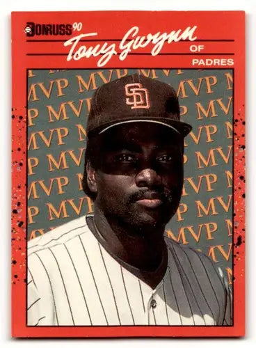 Original gloss Tony Gwynn San Diego Padres baseball card from 1990 Donruss series