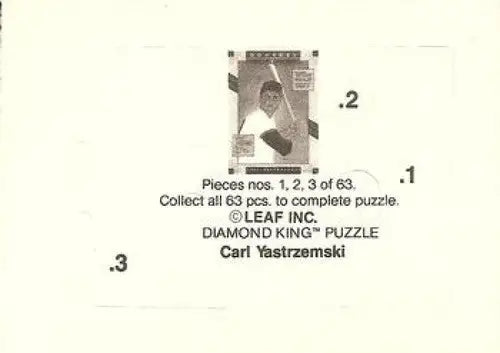 1990 Donruss Carl Yastrzemski Puzzle #1 Yastrzemski Puzzle 1-3 NM-MT Red ID:5276 - Baseball Card Single
