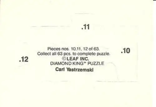 Yastrzemski puzzle piece with original gloss from Donruss Carl Yastrzemski collectible