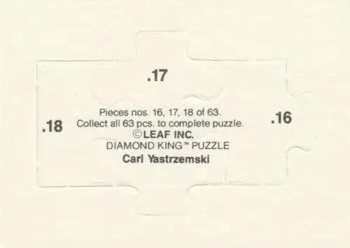 Yastrzemski puzzle with printed numbers and text, original gloss Donruss Carl Yastrzemski