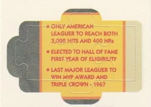 1990 Donruss Carl Yastrzemski Puzzle #16 Yastrzemski Puzzle 16-18 NM-MT Red Sox - Baseball Card Single