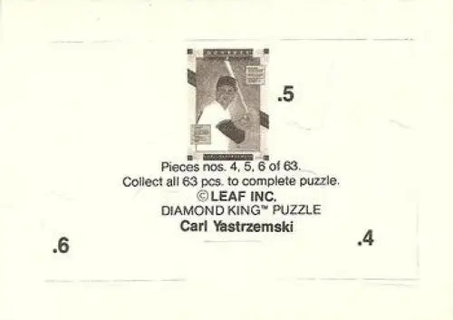 Yastrzemski puzzle piece from 1990 Donruss Carl Yastrzemski collection