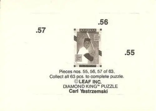1990 Donruss Carl Yastrzemski Puzzle #55 Yastrzemski Puzzle 55-57 NM-MT Red Sox - Baseball Card Single