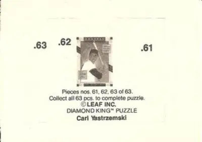 1990 Donruss Carl Yastrzemski Puzzle #61 Yastrzemski Puzzle 61-63 NM-MT Red Sox - Baseball Card Single