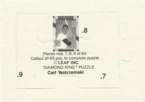 1990 Donruss Carl Yastrzemski Puzzle #7 Yastrzemski Puzzle 7-9 NM-MT Red Sox - Baseball Card Single