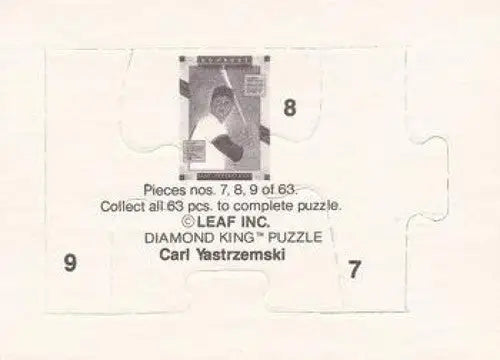 Original gloss Donruss Carl Yastrzemski puzzle piece from 1990 Yastrzemski puzzle collection