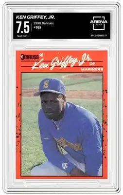 Graded 1990 Donruss Ken Griffey Jr Baseball Card in Baseball Arena Club 7.5