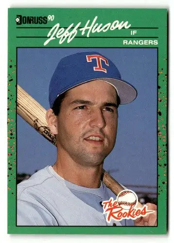 Original gloss Jeff Huson baseball card from 1990 Donruss The Rookies NRMT-MT