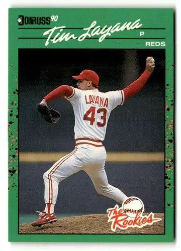 1990 Donruss The Rookies Tim Layana baseball card with original gloss in near mint to mint condition