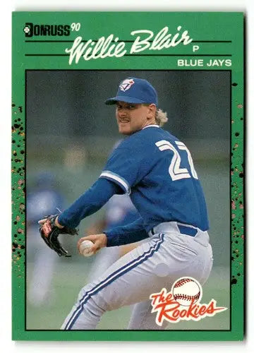 Willie Blair baseball card with original gloss from 1990 Donruss The Rookies