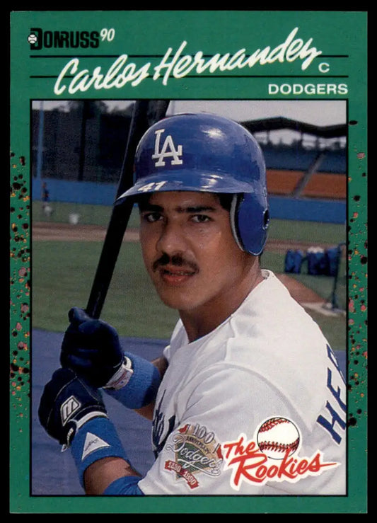 1990 Donruss The Rookies Carlos Hernandez 37 Los Angeles Dodgers NM - Baseball Card Single