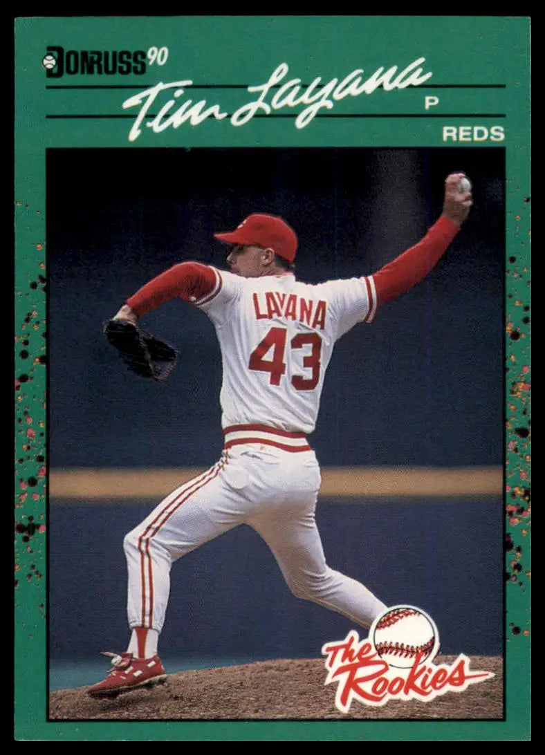 1990 Donruss The Rookies Tim Layana 23 Cincinnati Reds NM - Baseball Card Single
