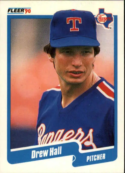 1990 Drew Hall Fleer Baseball Card #299 - Baseball Card Single