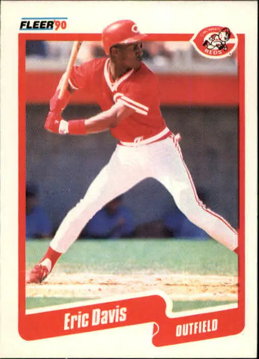 1990 Eric Davis Fleer Baseball Card #417 - Baseball Card Single