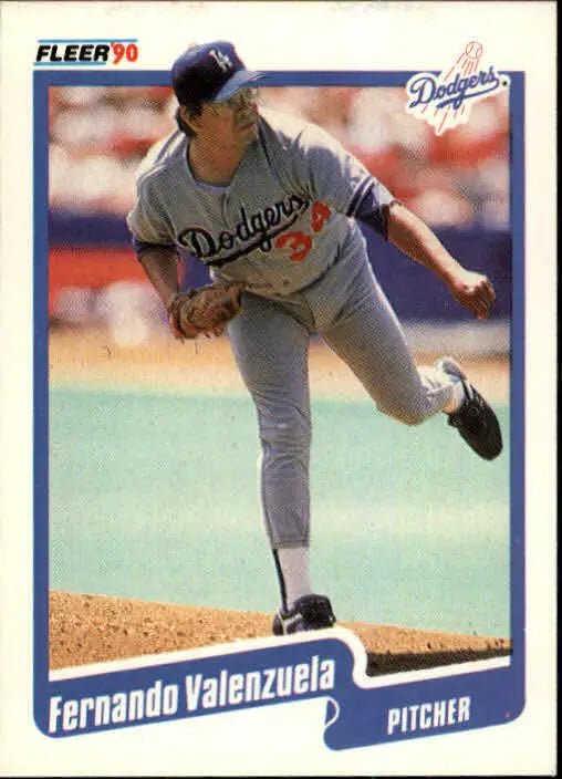 1990 Fernando Valenzuela Fleer Baseball Card #409 - Baseball Card Single