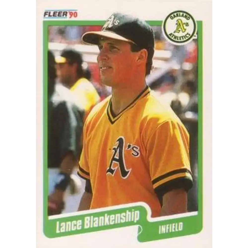 1990 Fleer #1 Lance Blankenship NM-MT Oakland Athletics Baseball Card - Baseball Card Single