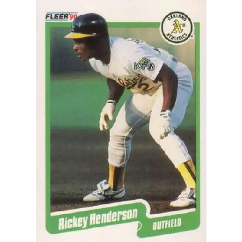 1990 Fleer #10 Rickey Henderson NM-MT Oakland Athletics Baseball Card - Baseball Card Single