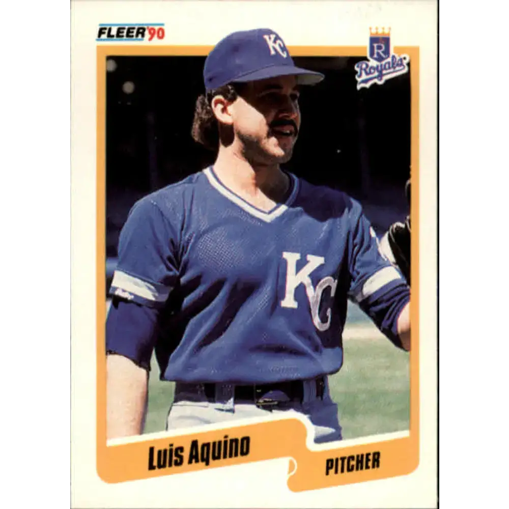 1990 Fleer #101 Luis Aquino NM-MT Kansas City Royals Baseball Card - Baseball Card Single