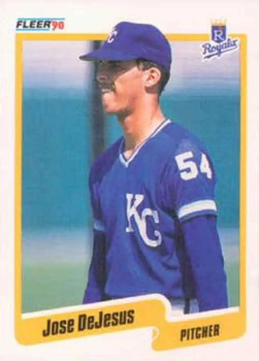 1990 Fleer #104 Jose DeJesus NM-MT Kansas City Royals Baseball Card - Baseball Card Single